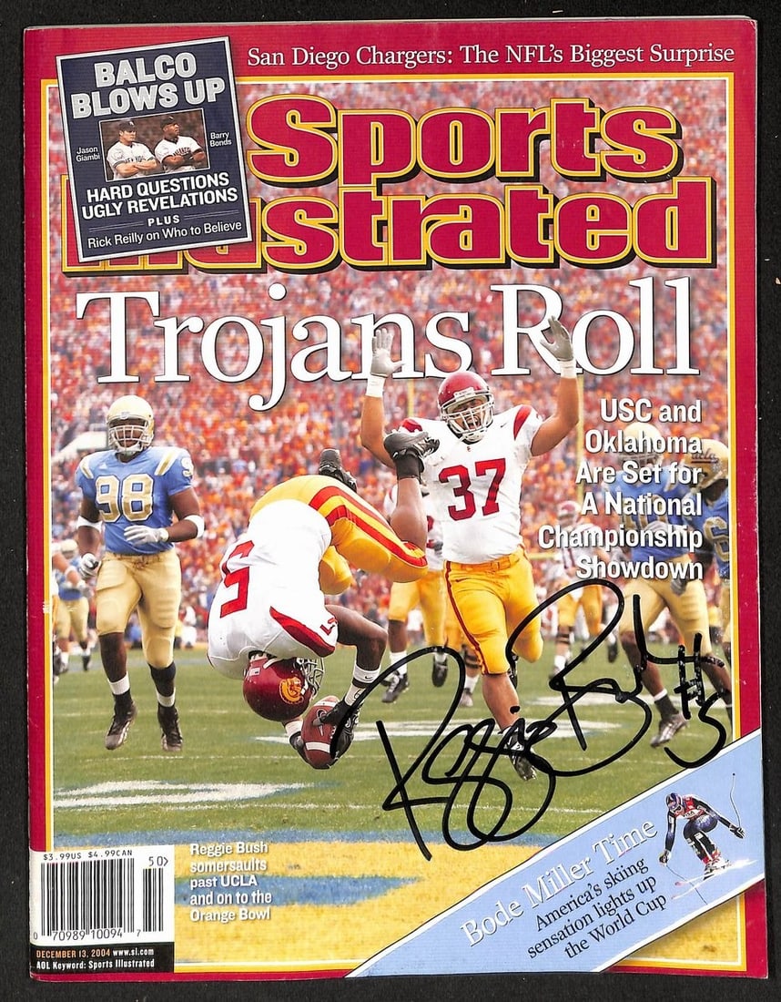 USC Reggie Bush Signed Sports Illustrated 2004 No Label JSA (1 of 2)