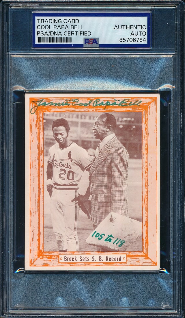Papa Bell signed by card cool manager of 1976 monarchs: Papa Bell signed by card cool manager of 1976 monarchs Papa Bell's autograph on this photo of the 1976 Monarchs card adds a touch of nostalgia to any baseball memorabilia collection. The original prod