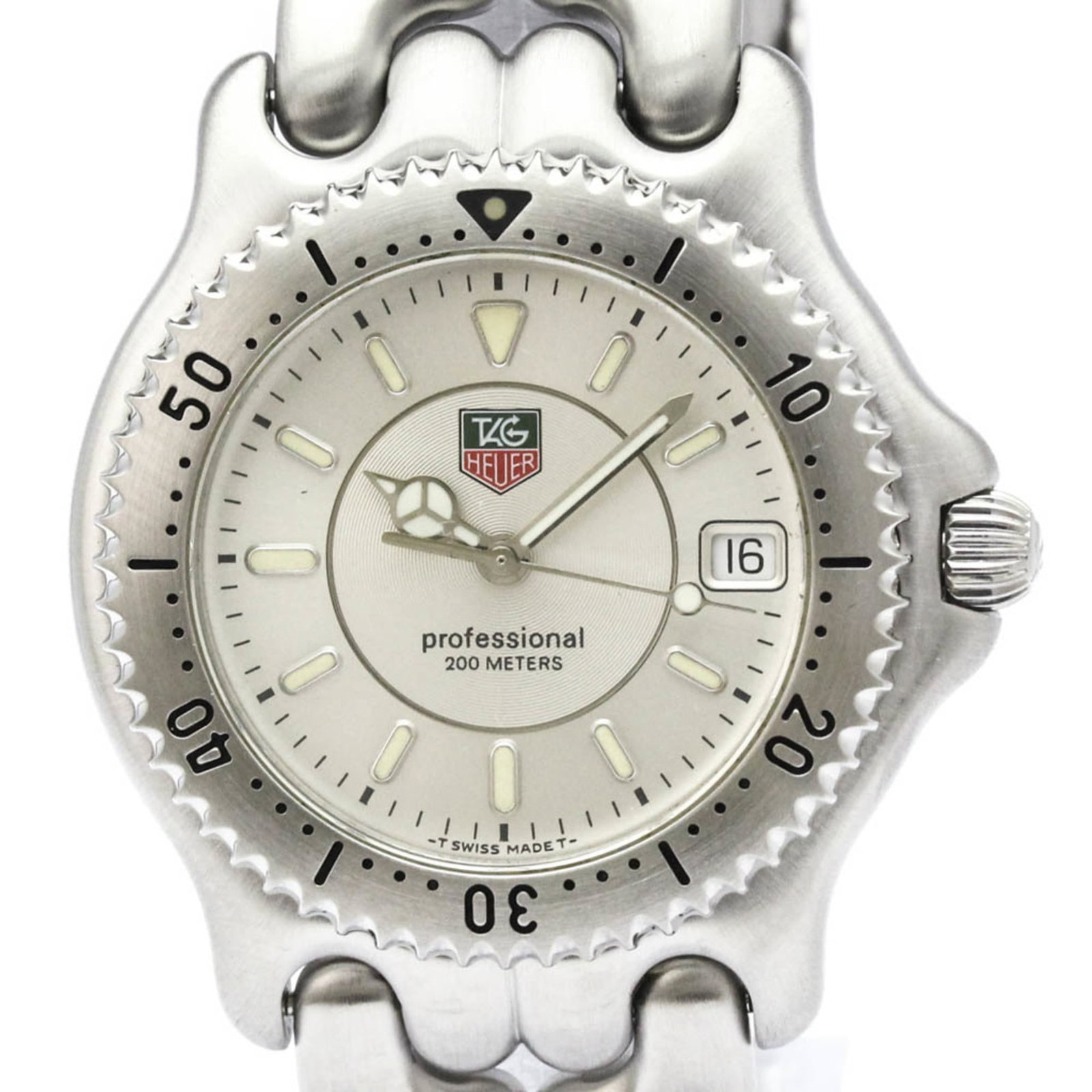 Heuer Watch Tag: Heuer Watch Tag Stainless steel case and band provide a sleek, modern look for this silver-dial Heuer watch. The 38mm diameter fits comfortably on most wrists, while its dress/formal style makes it su