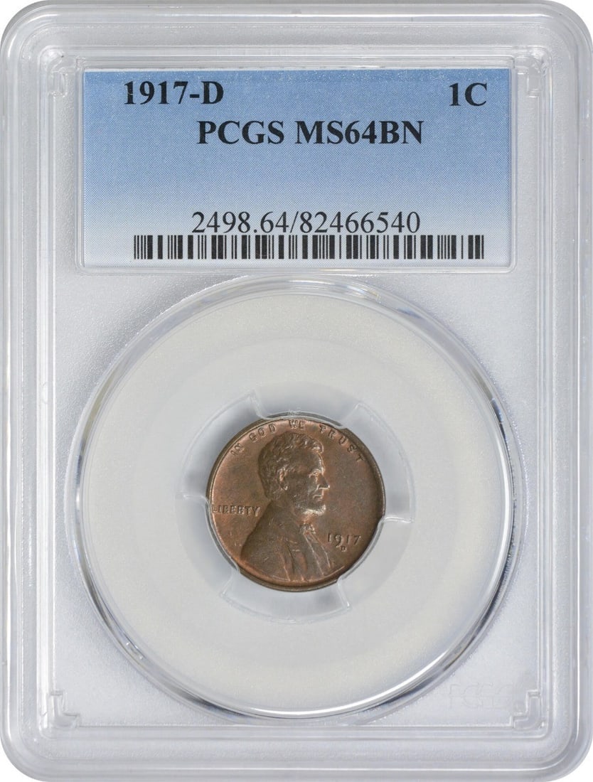 MS64BN Cent Lincoln 1917-D: MS64BN Cent Lincoln 1917-D The MS64BN Cent Lincoln 1917-D boasts an impressive grade of Uncirculated, showcasing its exceptional condition. This coin features the iconic Lincoln Wheat design by Victor