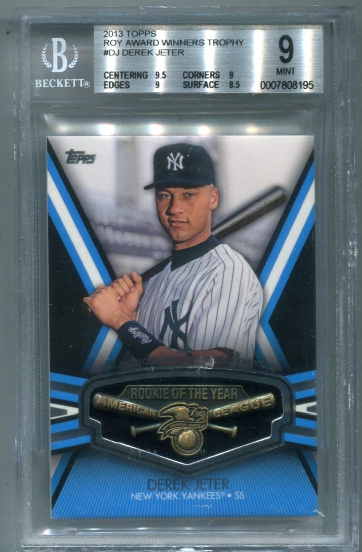 ROY Award Winners Derek Jeter Trophy Card #DJ 9 BGS Topps 2013 (1 of 2)