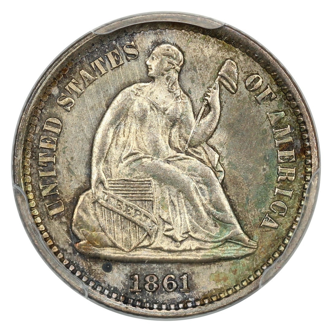 Zero MS63 Overdate Half Dime - 3