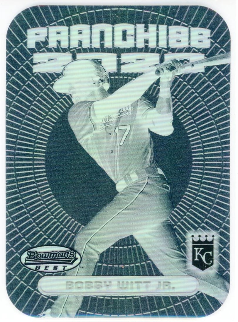 Bobby Witt Jr 2020 Bowman's Best Franchise 2020 Card FFDC BW: Bobby Witt Jr 2020 Bowman's Best Franchise 2020 Card FFDC BW Bobby Witt Jr's 2020 Bowman's Best Franchise card features his autograph and photo. This card is part of the highly-regarded Bowman's Best