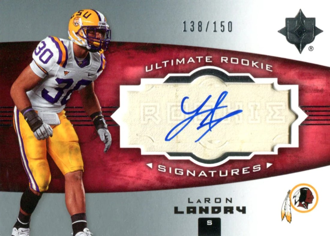 Strict Rules Apply LaRon Landry Autographed 2007 Upper Deck Ultimate Collection Rookie Card: Strict Rules Apply LaRon Landry Autographed 2007 Upper Deck Ultimate Collection Rookie Card LaRon Landry's rookie card from the 2007 Upper Deck Ultimate Collection features his sharpie-signed name acr