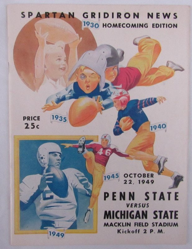 Penn State Nittany Lions vs Michigan State College Football Program: Penn State Nittany Lions vs Michigan State College Football Program Original Penn State Nittany Lions College Football Program from the NCAA. This program features a unique collection of team photos,