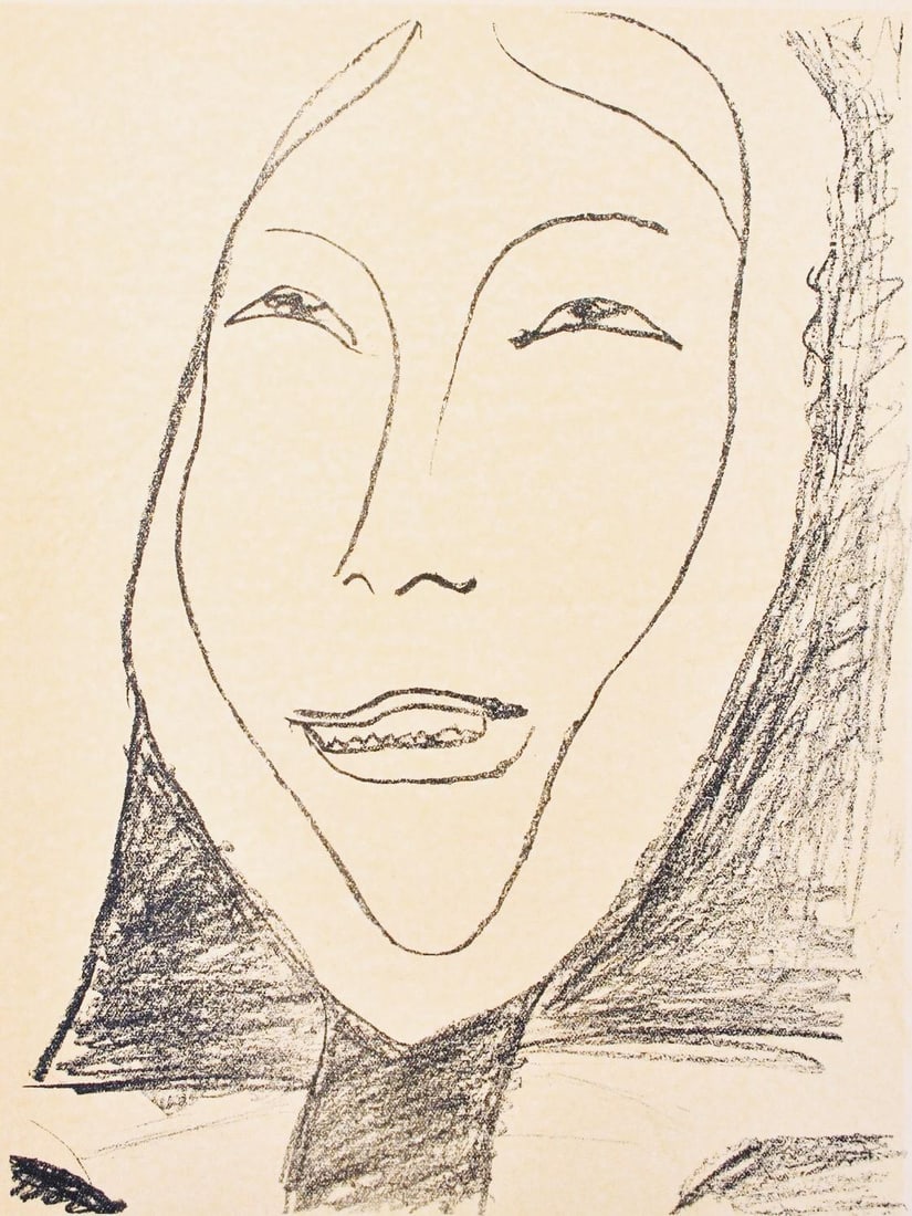 Esquiman Portraits by Hliogravure: Esquiman Portraits by Hliogravure Hliogravure portraits on vlin paper, printed in 1954, showcase Matisse's artistic vision. From the album Portraits par Henri Matisse, these works are mounted on vlin 