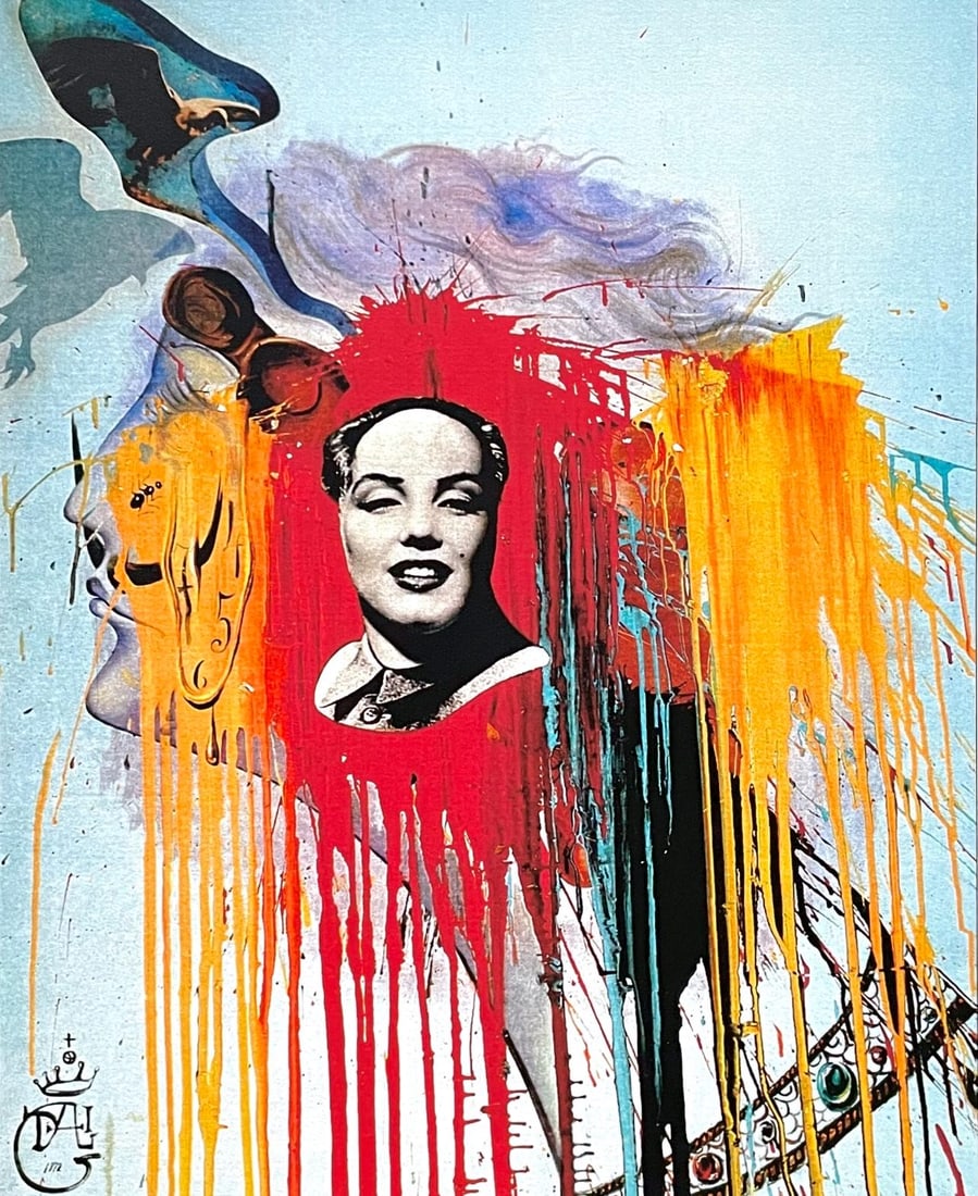 Salvador Dali Autoportrait Pigment Print Signed Archival: Salvador Dali Autoportrait Pigment Print Signed Archival Archival pigment print on vlin paper, bearing Fac-smile, a signed and numbered image of Salvador Dali. Published and printed by Max-Inter,