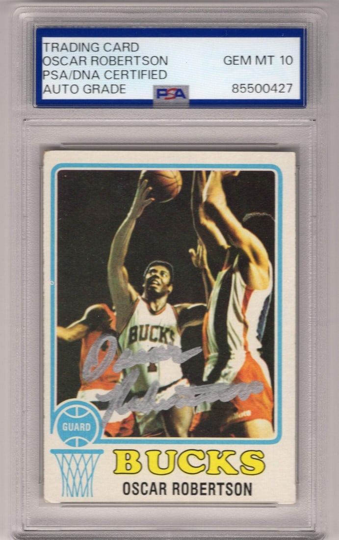 Oscar Robertson 1969 Topps Card Number 70: Oscar Robertson 1969 Topps Card Number 70 PSA/DNA Gem Mint 10 graded Oscar Robertson 1969 Topps #70 card, showcasing the legendary basketball player's iconic image. Packed and shipped from Dania Beach