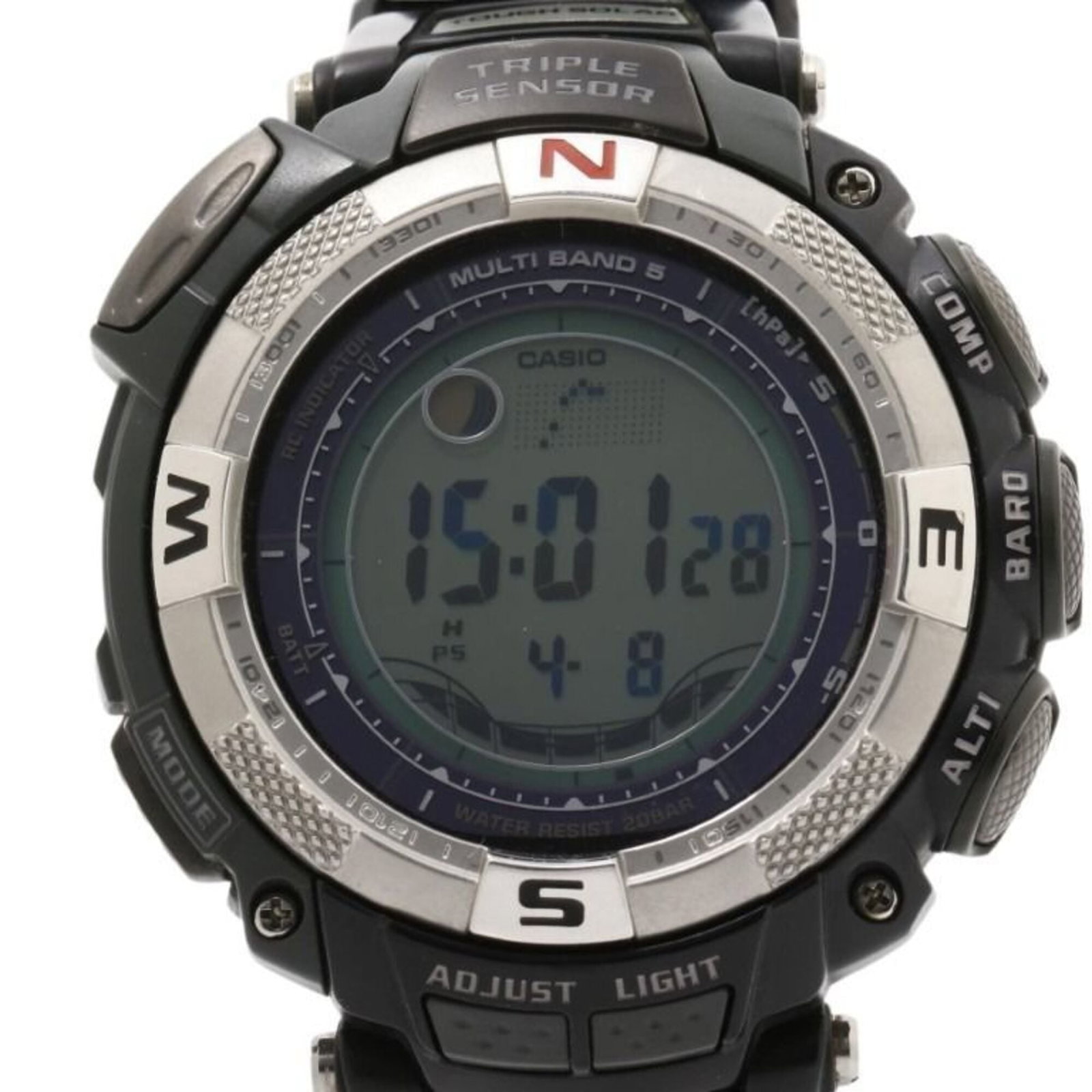 Strict Watch Rules Apply: Strict Watch Rules Apply This used Casio wristwatch boasts a sleek black digital display and durable plastic and stainless steel construction. With its 50.6mm case diameter and adjustable plastic and