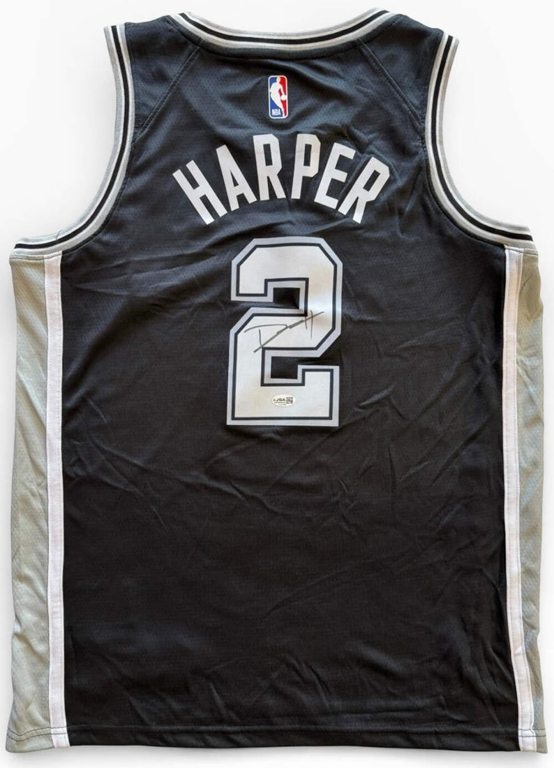 Nike Authentic San Antonio Spurs Dylan Harper Signed Jersey (JSA): Nike Authentic San Antonio Spurs Dylan Harper Signed Jersey (JSA) Authentic San Antonio Spurs jersey signed in black sharpie across the jersey number on the back. The Nike Authentic jersey features Dy