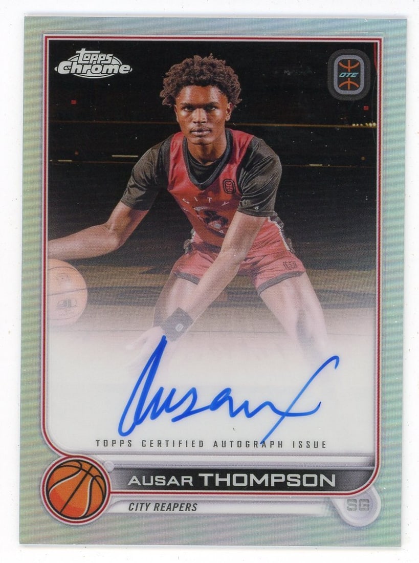 Topps Autographed 2023 Ausar Thompson Chrome #CA-AUT2: Topps Autographed 2023 Ausar Thompson Chrome #CA-AUT2 This Topps Autographed 2023 Ausar Thompson Chrome #CA-AUT2 features an autograph from the athlete, placed on a high-quality chrome card. The item 