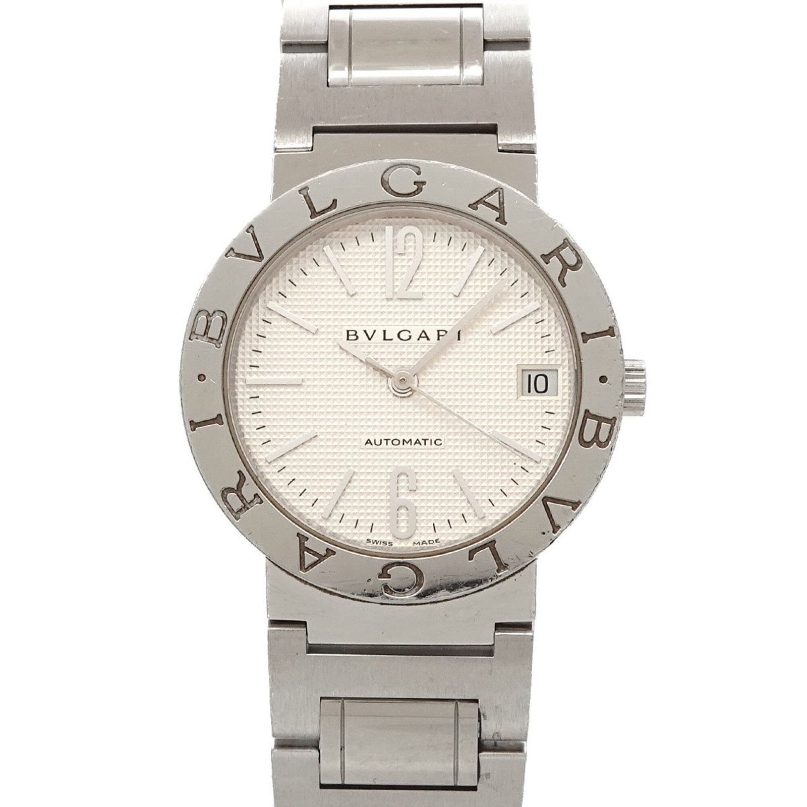 Bulgari Watch Wrist: Bulgari Watch Wrist Stainless steel case and band provide durability and style for everyday wear. This silver dial Bulgari watch features a classic design with a 33mm diameter case and adjustable