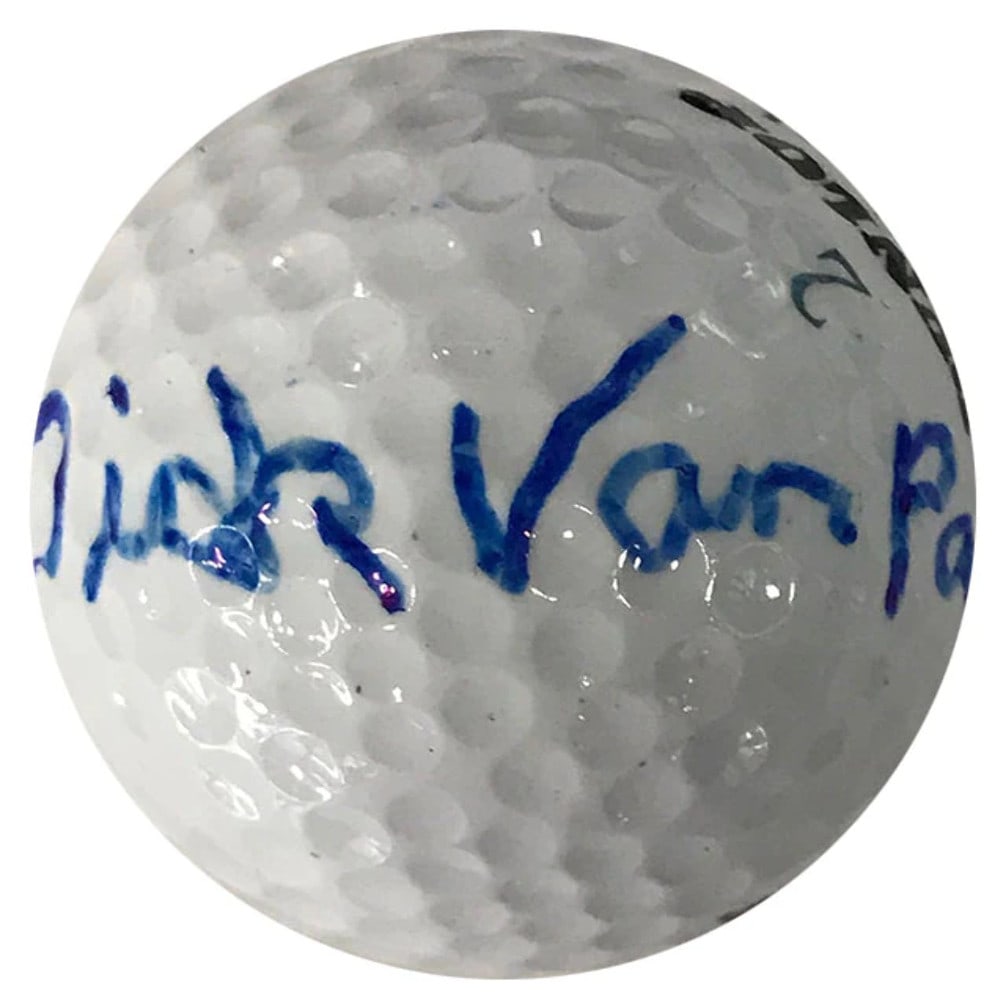Titanium Dunlop Golf Ball Autographed By Dick Van Patten: Titanium Dunlop Golf Ball Autographed By Dick Van Patten Signed in blue sharpie by Dick Van Patten, this unique golf ball is an autographed collectible for fans of the actor. The Dunlop 2 Titanium Gol