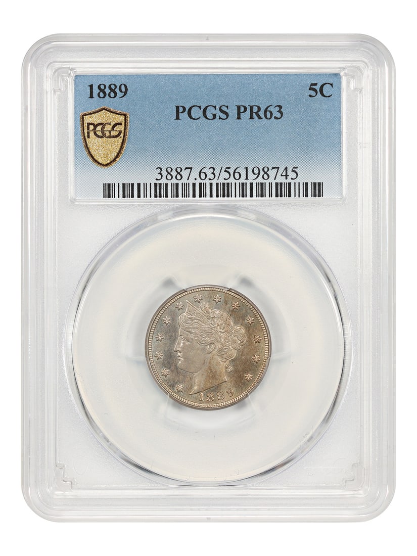 Strict Rules PCGS PR63 5C 1889 Liberty Nickel: Strict Rules PCGS PR63 5C 1889 Liberty Nickel The 1889 Liberty Nickel graded PR63 by PCGS is a highly detailed and circulated specimen of this iconic coin. Notably, its PR63 grade indicates a high lev