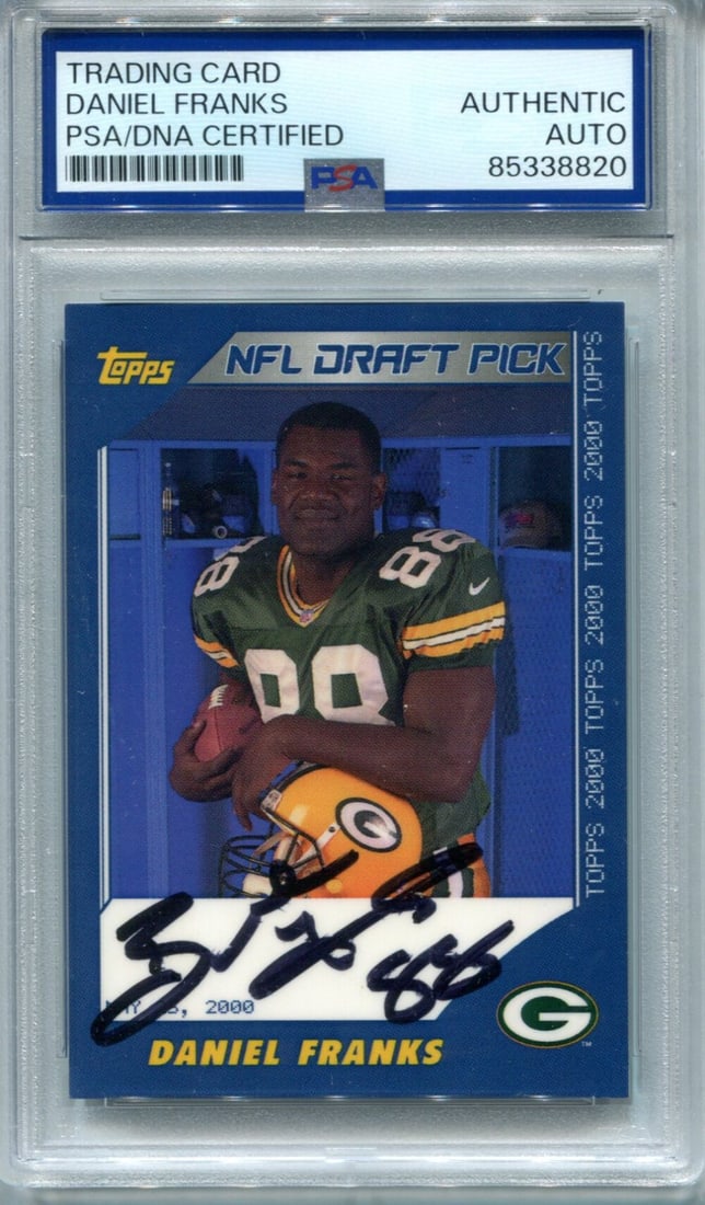 Auto Auth Card Bubba DFR 2000 Franks Topps: Auto Auth Card Bubba DFR 2000 Franks Topps Daniel "Bubba" Franks 2000 Topps #DFR PSA Auto Auth Card. This card features an autograph from Bubba Franks, verified by PSA as authentic. Packed and