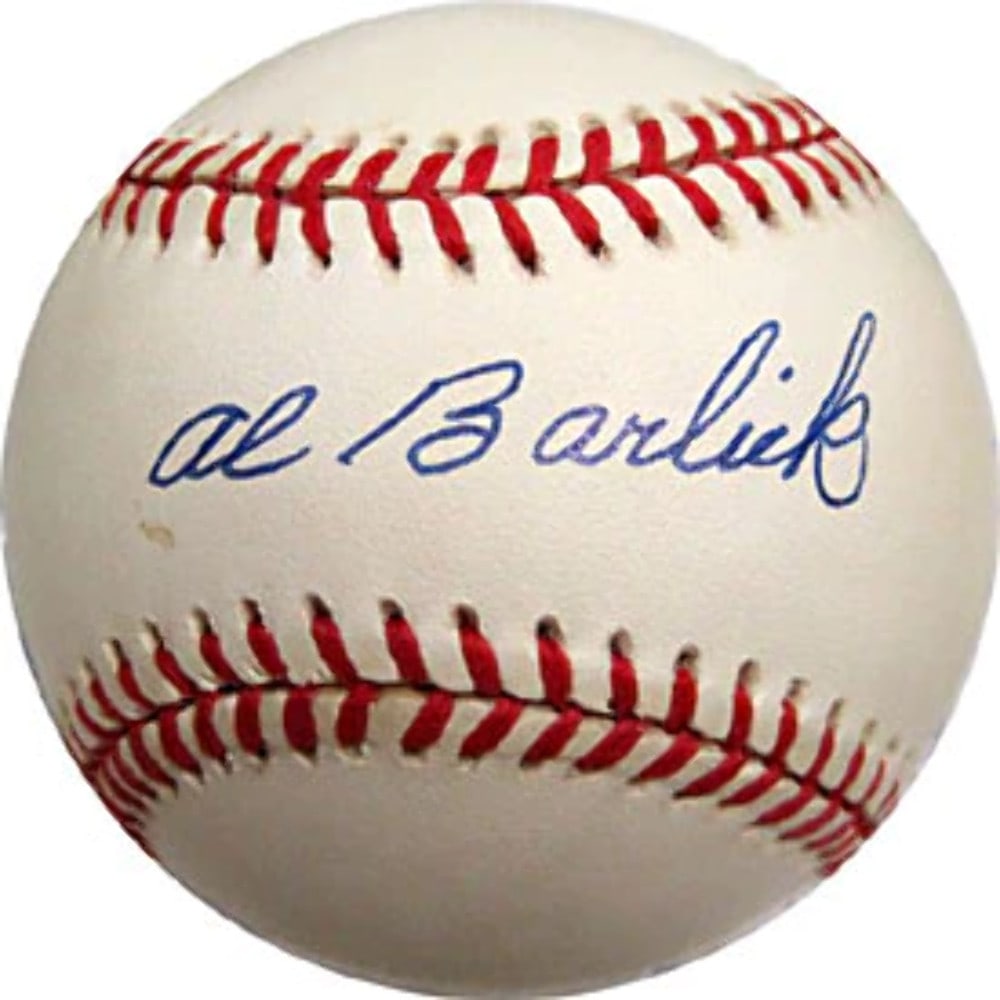Signed Baseball Autographed By JSA: Signed Baseball Autographed By JSA Authentic Al Barlick signed baseball, verified and certified by James Spence Authentication (JSA). This officially authenticated item features a unique autograph on