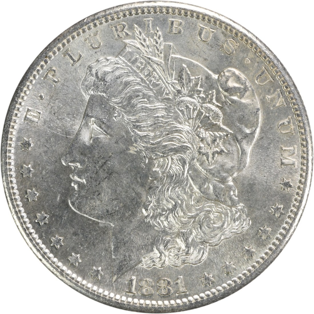 Silver dollar choice morgan dollar 1881 bu: Silver dollar choice morgan dollar 1881 bu Choice BU Silver Dollar Morgan 1881 BU. This Uncirculated $1 coin features the iconic Morgan dollar design and is made of high-quality silver, weighing in