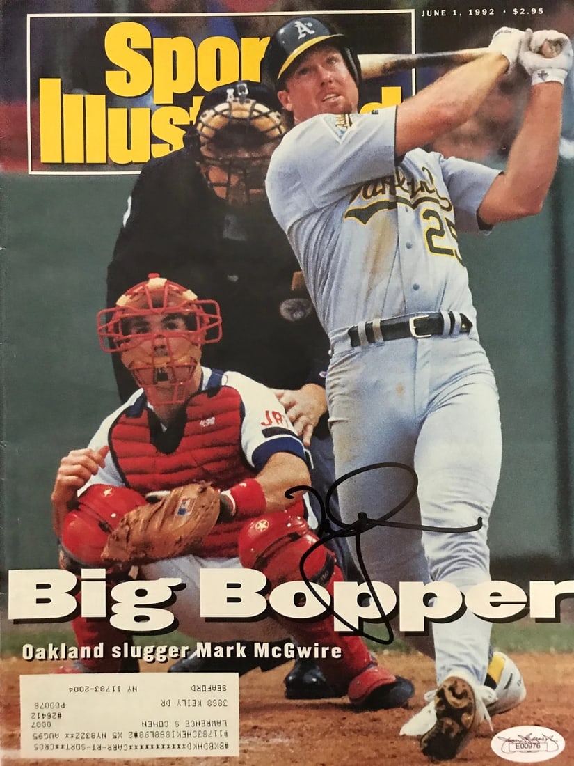 McGwire Signed Sports Illustrated Magazine June 1 1992 JSA: McGwire Signed Sports Illustrated Magazine June 1 1992 JSA Exceptional Signed Sports Illustrated Magazine June available for auction. Review complete item specifications below for detailed information
