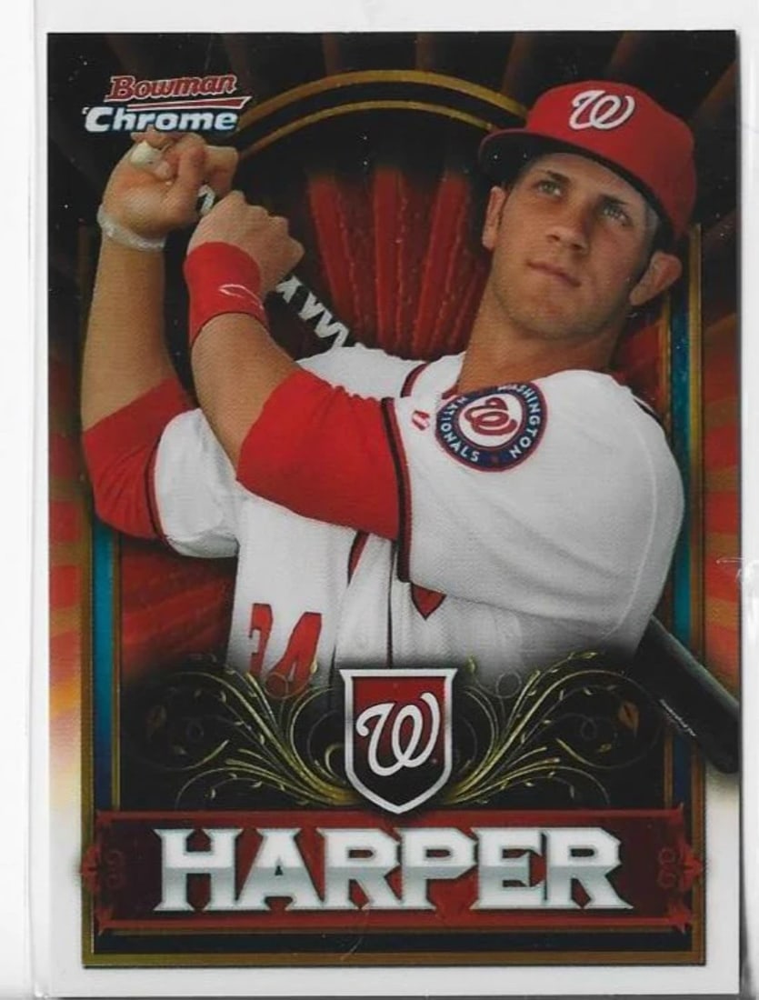 Chrome 2011 Bowman Card Harper Bryce BCE1: Chrome 2011 Bowman Card Harper Bryce BCE1 Chrome 2011 Bowman Card Harper Bryce BCE1 - A highly sought-after autographed card from baseball's top prospect. Featuring Bryce Harper in his rookie season, 