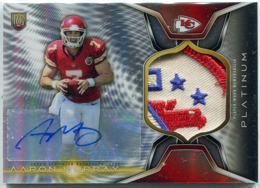 Murray Aaron Autographed 2014 Platinum Refractor RC Patch Logo Topps: Murray Aaron Autographed 2014 Platinum Refractor RC Patch Logo Topps Murray Aaron's autograph adds authenticity to this 2014 Topps Platinum Refractor RC patch logo top. The item features a refractor