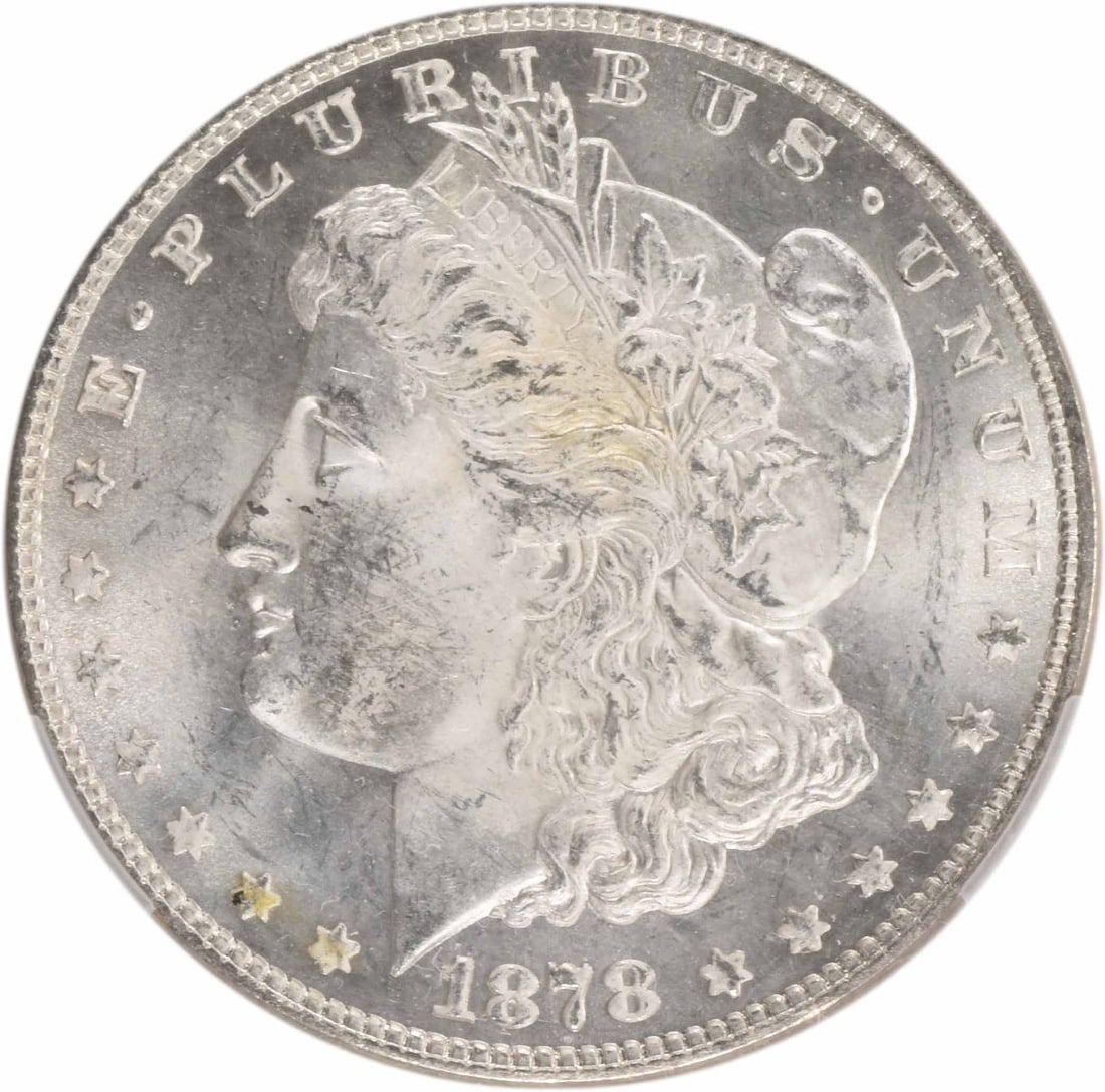 Eight TF Morgan dollar MS63 caged - 2