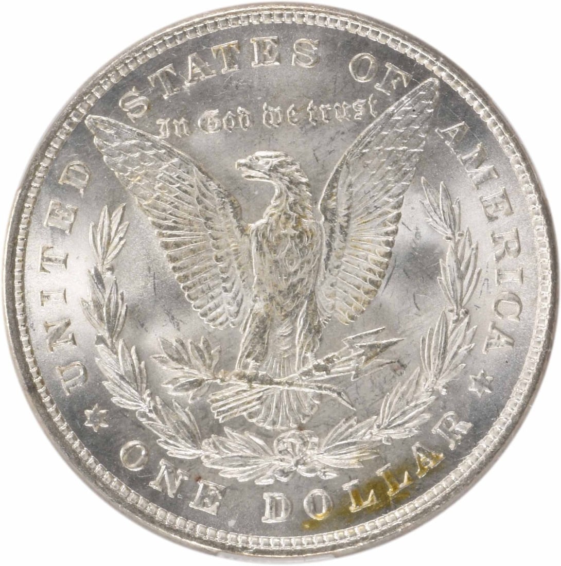 Eight TF Morgan dollar MS63 caged - 3