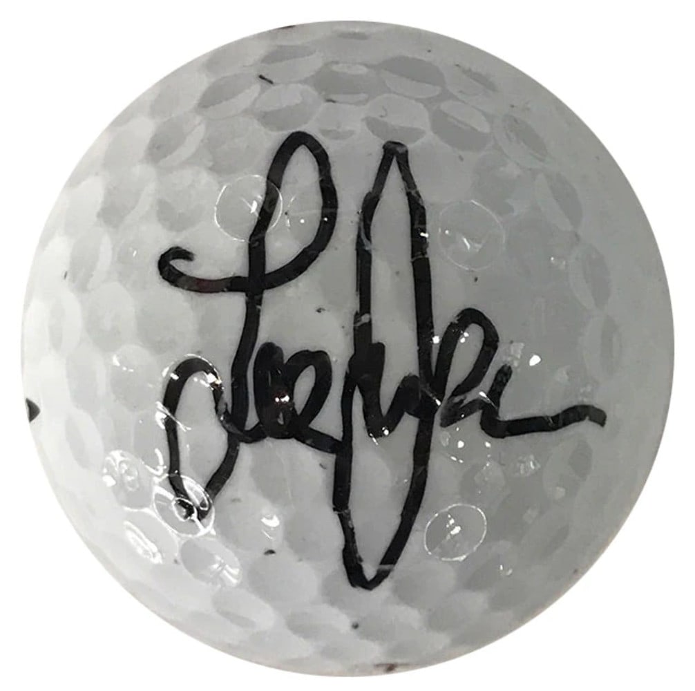 Janzen Signed Golf Ball Titleist: Janzen Signed Golf Ball Titleist Lee Janzen's sharpie signature adorns this Titleist golf ball, making it a unique collectible for fans of the sport. The black ink mark stands out against the white ba