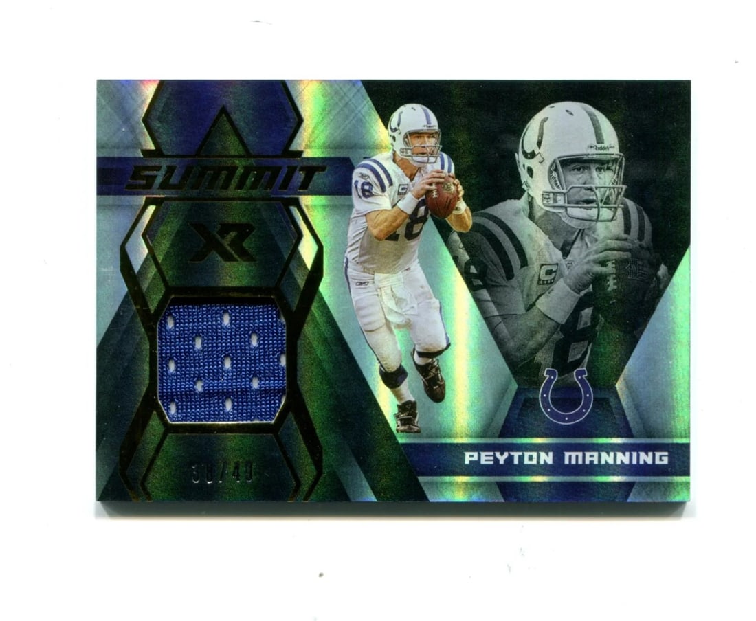 Manning Summit Panini 38XR SS14 #49: Manning Summit Panini 38XR SS14 #49 Topps Peyton Manning 2020 Panini Summit XR #SS-14 38/49 Card. This card features Peyton Manning in his signature style, part of the highly sought-after Topps