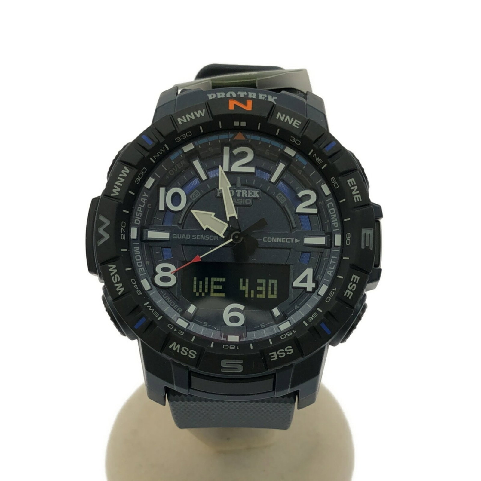 Casio Pro Trek Climber Bluetooth Wristwatch: Casio Pro Trek Climber Bluetooth Wristwatch The Casio Pro Trek Climber Bluetooth Wristwatch boasts a durable ceramic case and blue dial, providing a sleek and sporty appearance. Equipped with