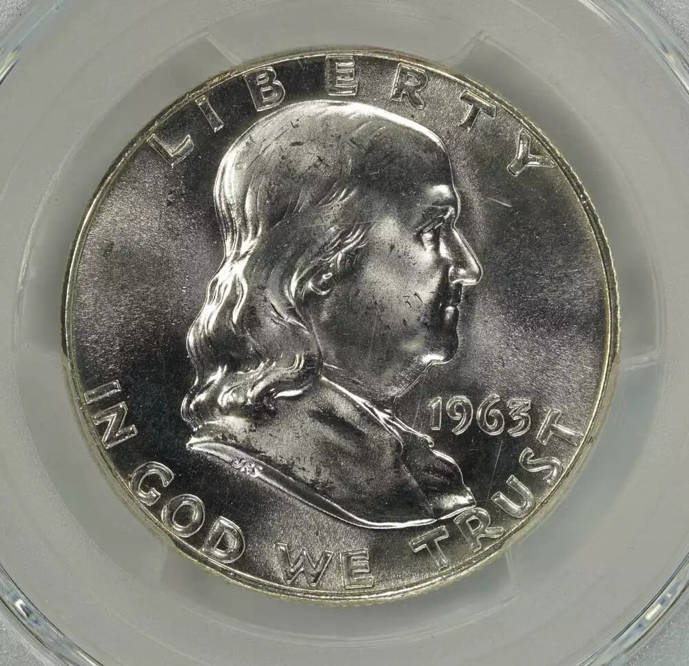 Ruby's 1963 Franklin Half Dollar 50c 66 Mint Unc - 3