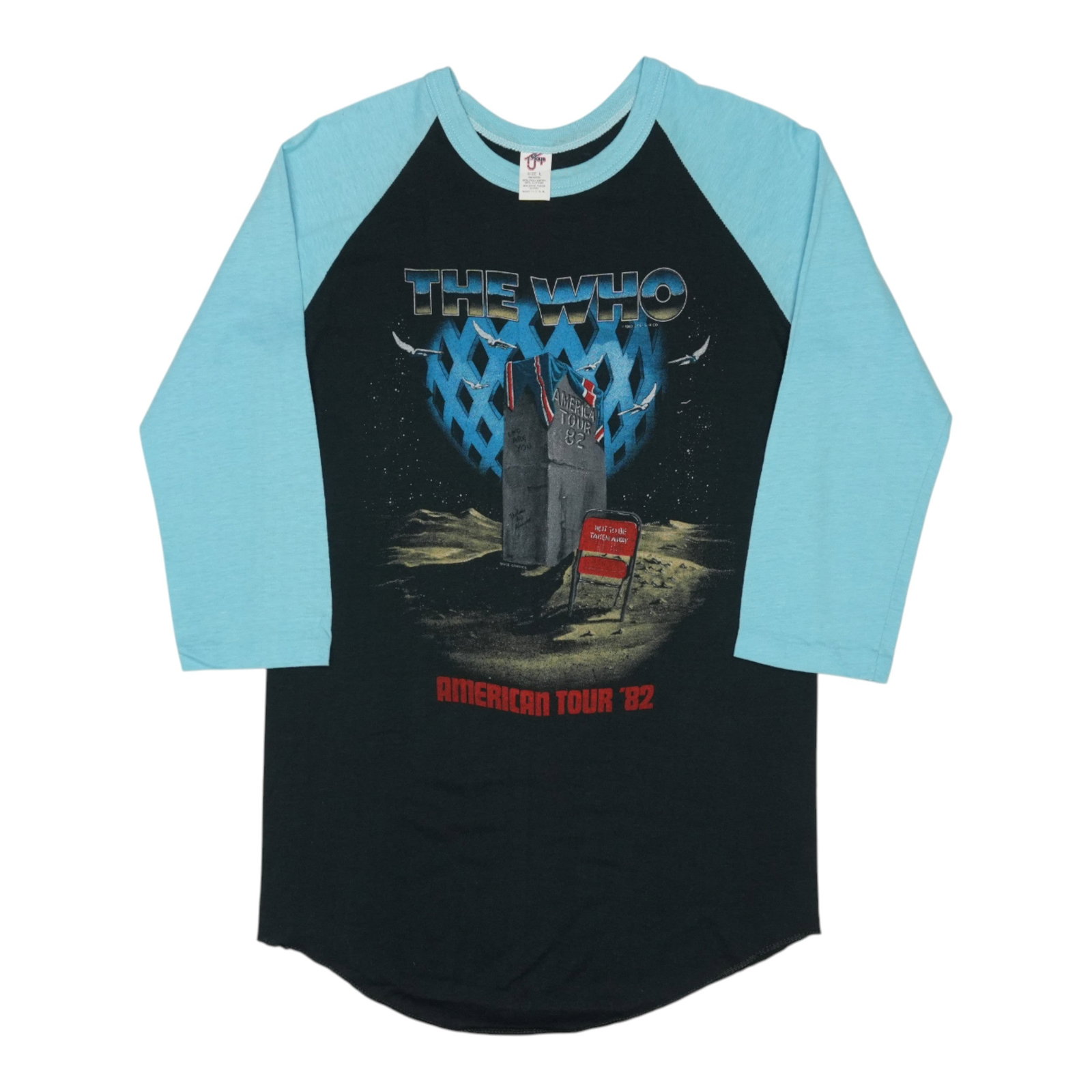Who It's Jersey Shirt Hard Tour: Who It's Jersey Shirt Hard Tour Large, 50/50 Poly/Cotton Black Jersey Shirt with Front and Back Graphics from The Who's 1982 Hard Tour. Measuring 17" Pit to Pit Front and 29" Collar to Hem, this vinta