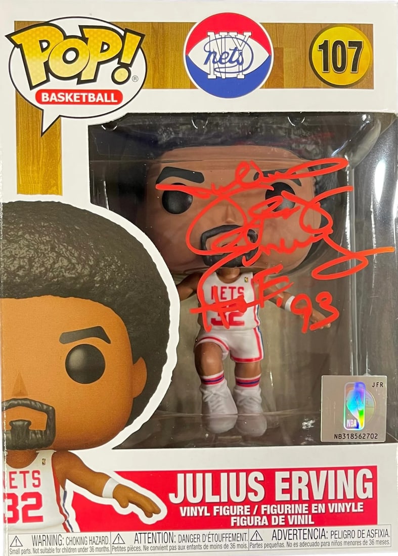 Julius Erving Dr. J "HOF 93" Autographed Funko Pop (JSA) (1 of 1)
