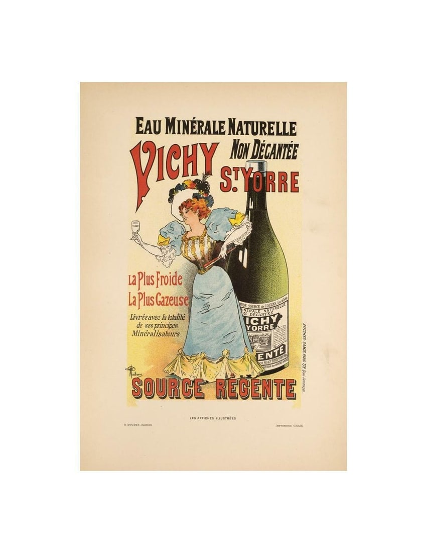 Original Vintage Poster Eau Vichy By Guillaume For Affiches Illustrees 1896 (1 of 1)