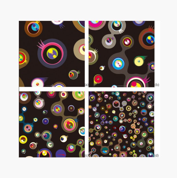 Takashi Murakami Poster [Set of 4 Black Jellyfish Eyes] Edition 300 Signed: Takashi Murakami Poster [Set of 4 Black Jellyfish Eyes] Edition 300 Signed Takashi Murakami's signature style shines in this set of four black jellyfish eyes, each printed on high-quality paper and fr