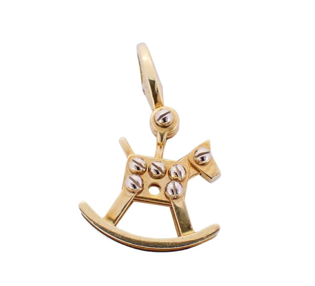 Collectible Two Tone Gold Cartier Pendant Rocking Charm Swing Horse (1 of 5)