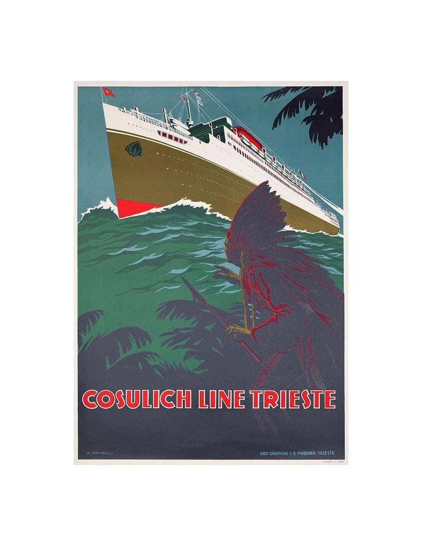 Cosulich Line 1939 By A Dondoli Cintage Original Italian Poster (1 of 1)