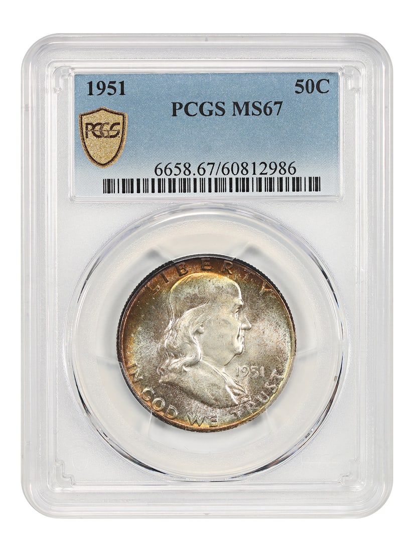1951 50C PCGS MS67 - Franklin Half Dollar (1 of 5)