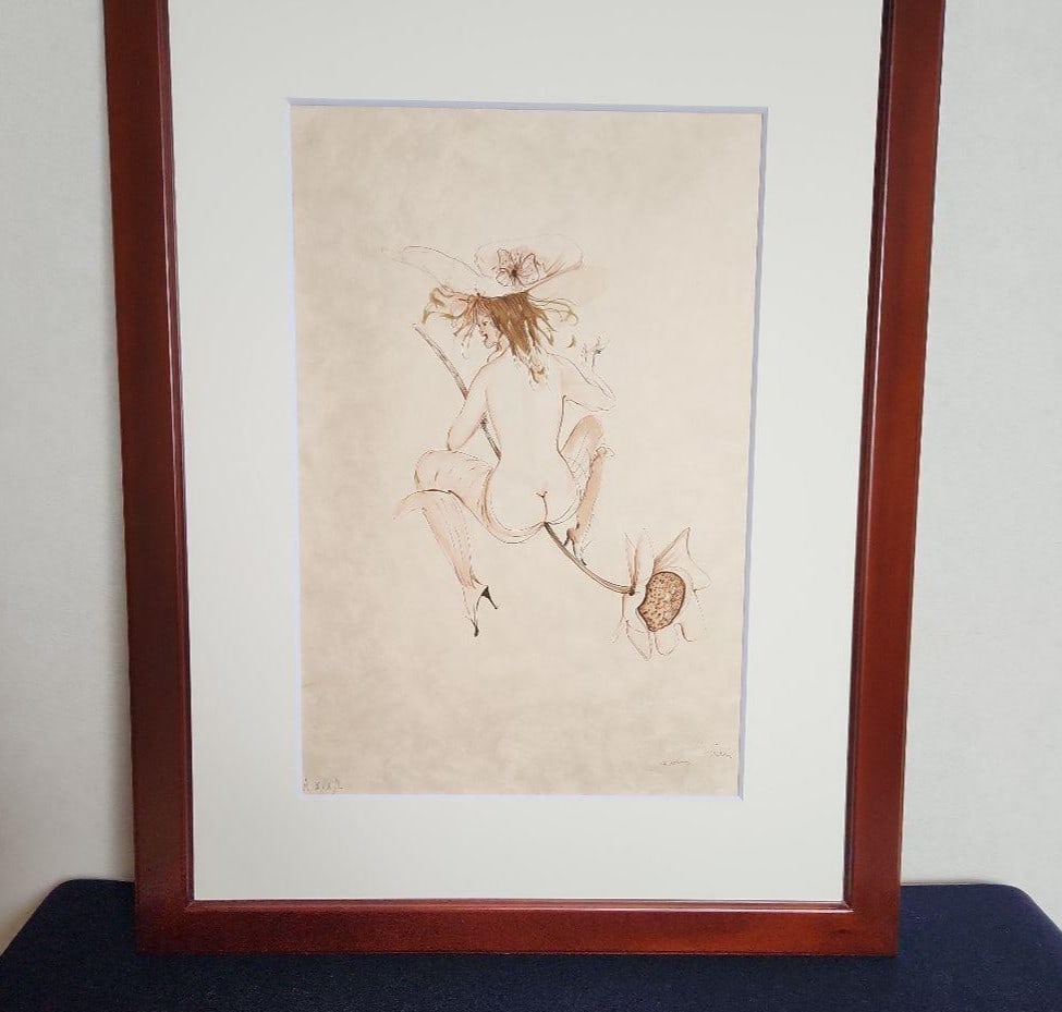 Leonor Fini Flower Witch 1980 Etching Signed A.XIX/ L Framed Surrealist Art: Leonor Fini Flower Witch 1980 Etching Signed A.XIX/ L Framed Surrealist Art Etched in 1980, Leonor Fini's Flower Witch print showcases the artist's surrealist style. This etching bears a signature fro