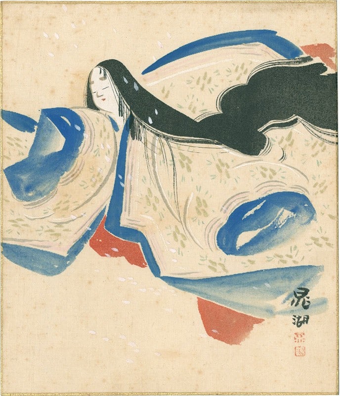 Kamoshita Choko Original Hand Painted Silk Shikishi Signed Japanese Art: Kamoshita Choko Original Hand Painted Silk Shikishi Signed Japanese Art Kamoshita Choko's Original Hand Painted Silk Shikishi bears the artist's signature, showcasing her unique style and skill. This 