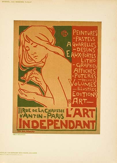 Moderne Plakat Stone Lithograph 1897 By Art Independant Original (1 of 1)