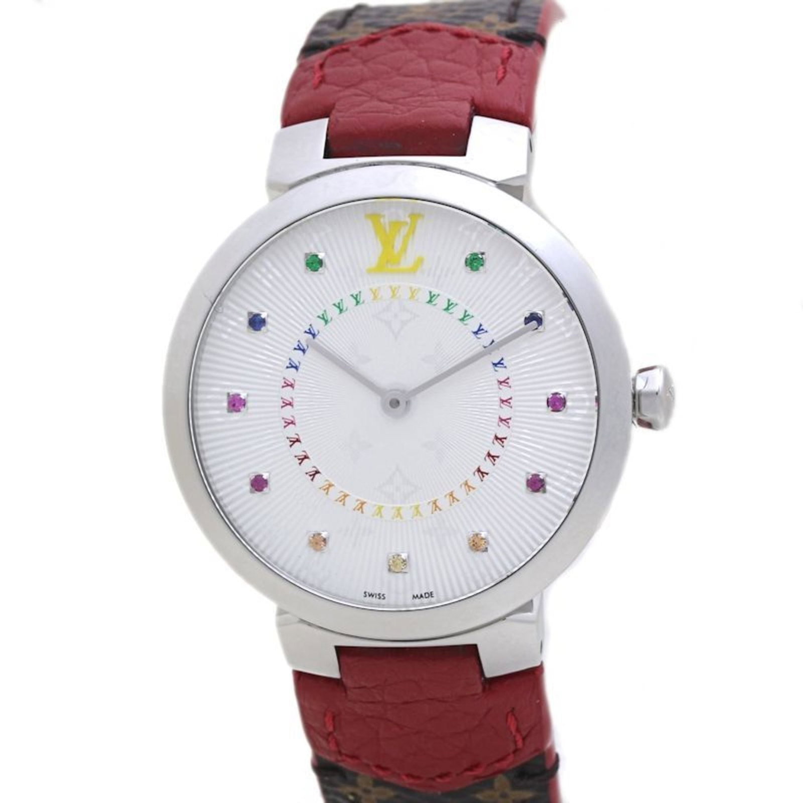 Wristwatch from Louis Vuitton: Wristwatch from Louis Vuitton Item Specifics: Brand: Louis Vuitton Type: Wristwatch Gender: Women Material (Case): Stainless Steel Material (Band): Canvas Color (Dial): Silver Case Diameter: 32mm / 1.