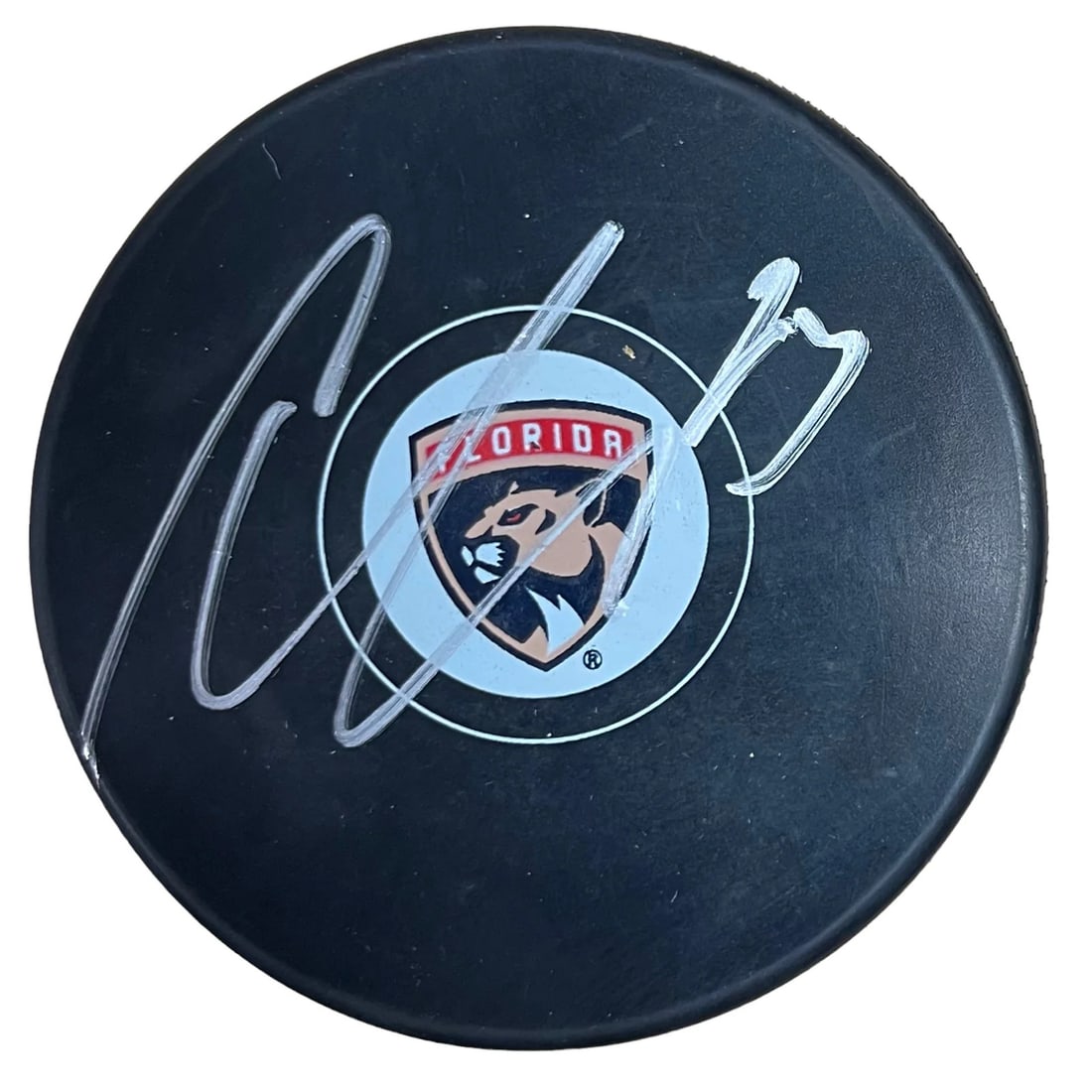 Carter Verhaeghe Autographed Panthers Puck (JSA): Carter Verhaeghe Autographed Panthers Puck (JSA) Item Specifics: Signed in silver paint pen across the front of the puck Item is authenticated by JSAs and will be accompanied with a COA from JSA. Prod