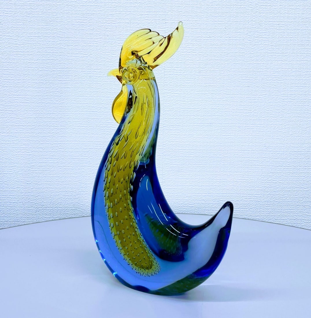 Vintage Murano Italy Collectible Bird Figurine Glass Chicken 12.4inch (1 of 10)