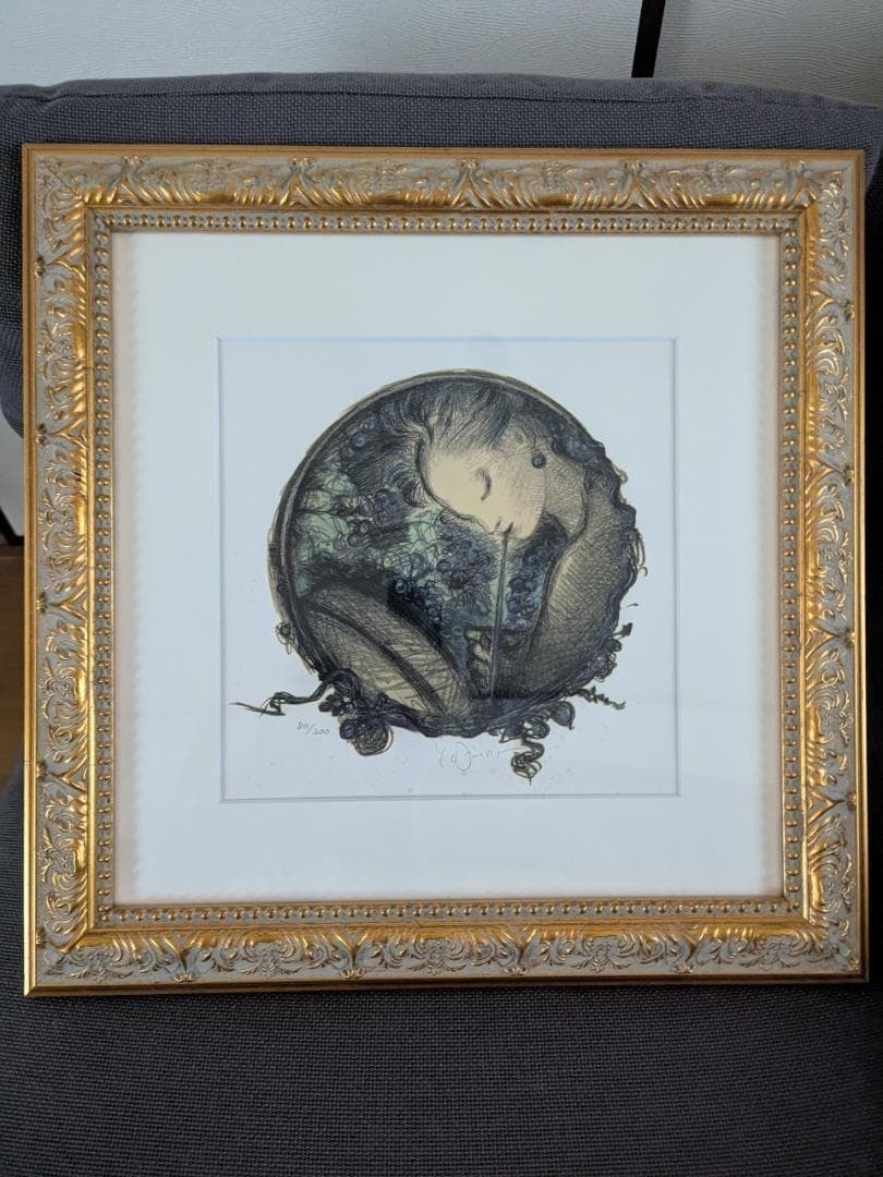Yoshitaka Amano Grapes Lithograph Signed ED 80/ 200 Framed collectible Art Print: Yoshitaka Amano Grapes Lithograph Signed ED 80/ 200 Framed collectible Art Print Yoshitaka Amano's vibrant "Grapes" lithograph, bearing his signature, is a stunning addition to any art collection.