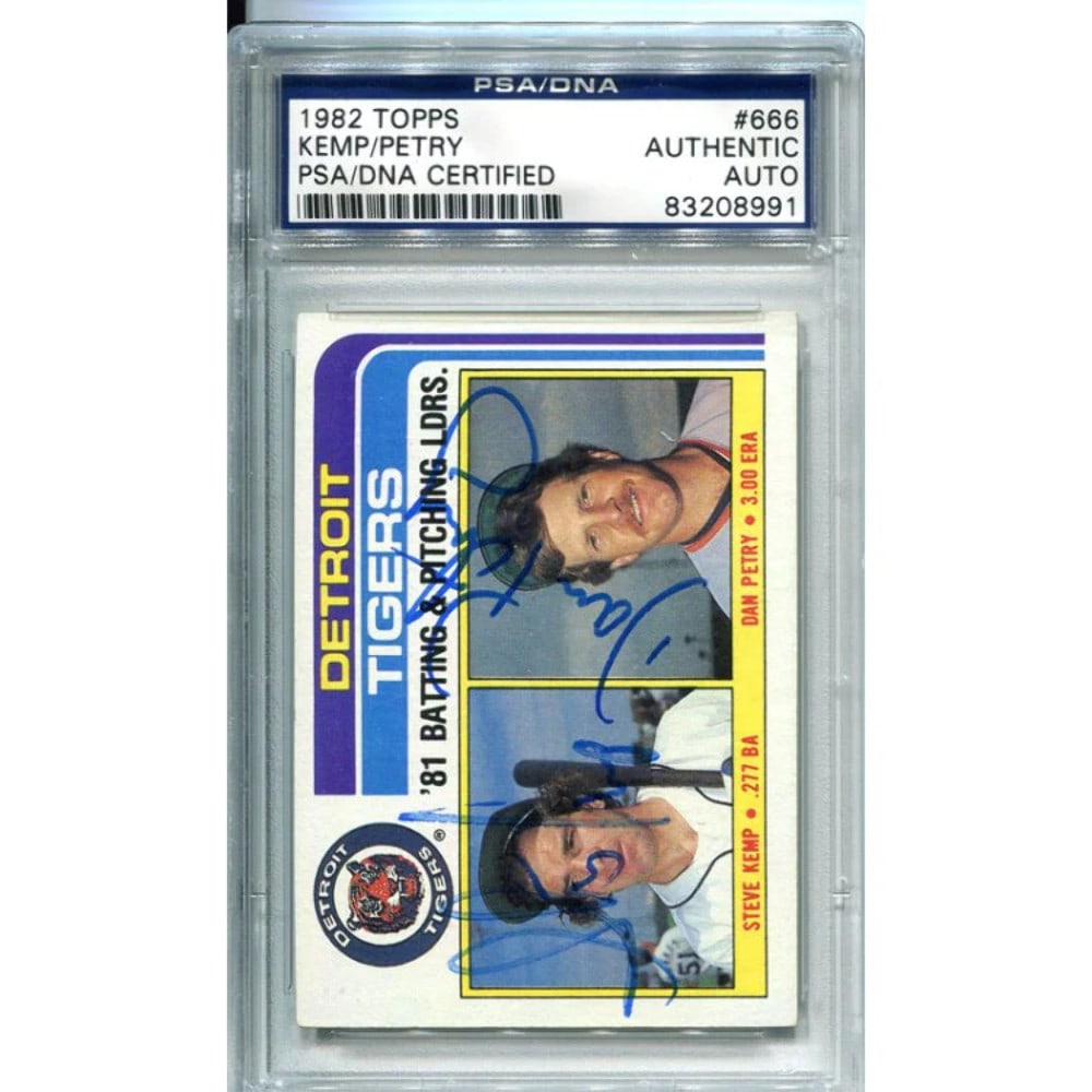 Steve Kemp & Dan Petry Autographed 1975 Topps Card (1 of 1)
