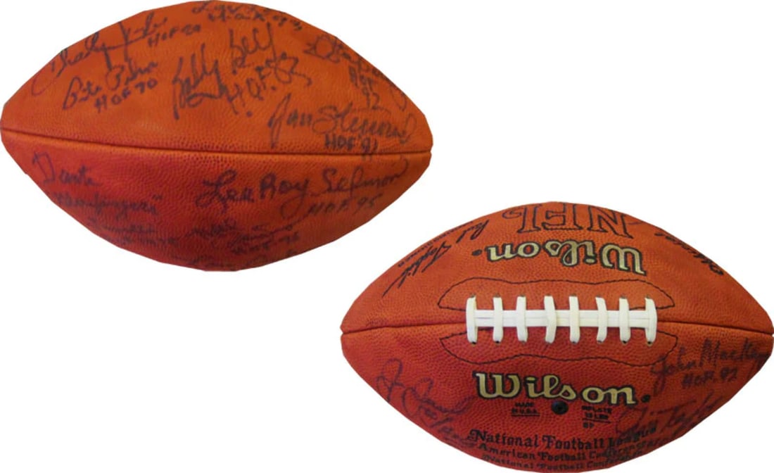 Hall of Famers Autographed Official NFL Football: Hall of Famers Autographed Official NFL Football Item Specifics: Signed in black sharpie across the football Item is authenticated by Rich Altman's and will be accompanied with a COA from 14 Signature