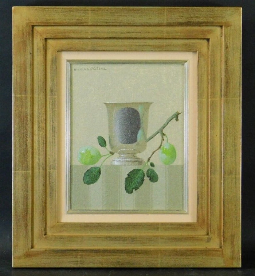 NICOLAS WATINE (1946-) Original Oil on Canvas Painting Signed Still Life France (1 of 10)
