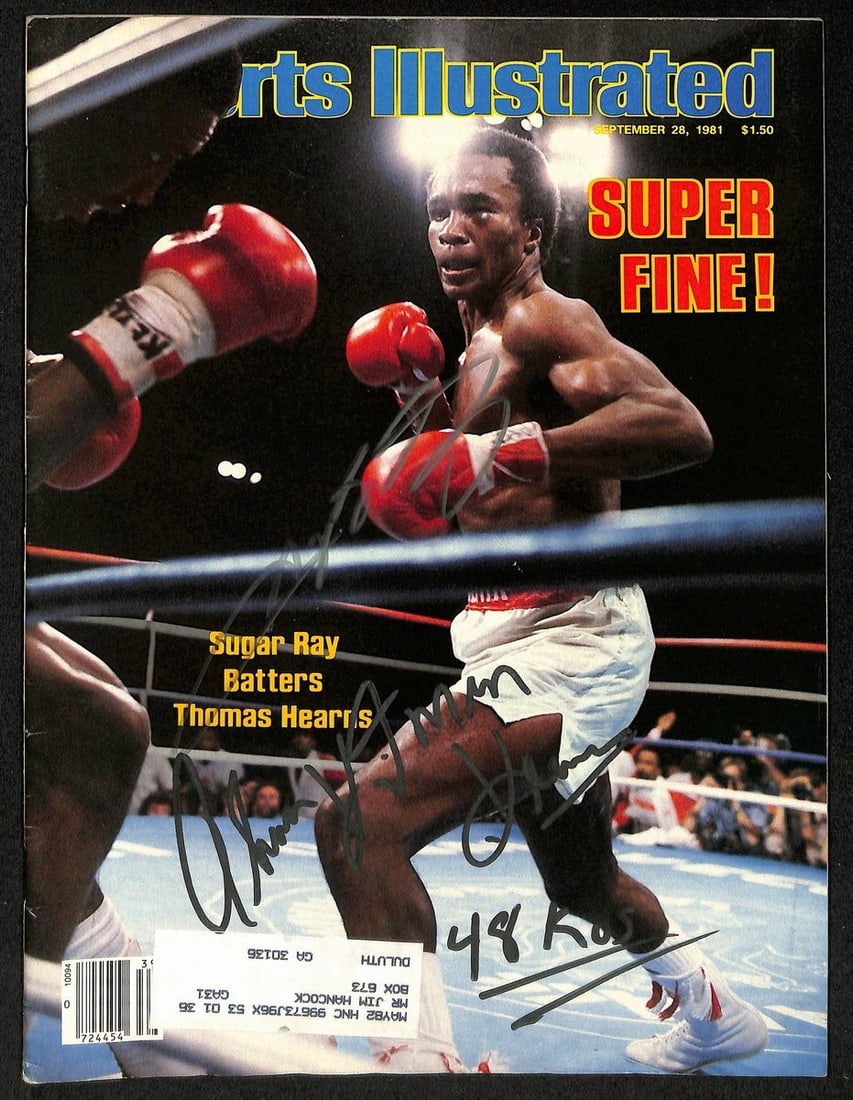 Sugar Ray/ Hitman Hearns Dual-Signed 9/ 28/ 1981 Sports Illustrated Magazine JSA (1 of 2)
