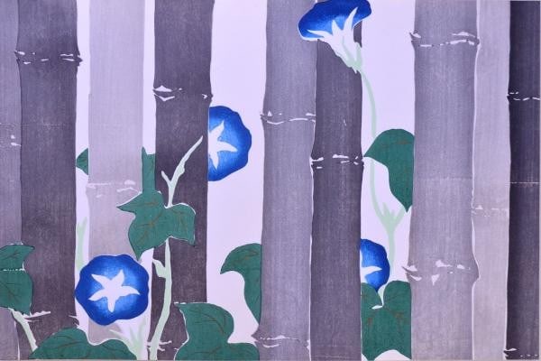 Kamisaka Sekka Woodblock Print Morning Glory Momoyogusa Unsodo 1987 Rimpa Art (1 of 1)