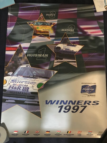 Original Vintage RARE Race Poster Porsche Super Cup WINNERS 1997 4030inch (1 of 1)